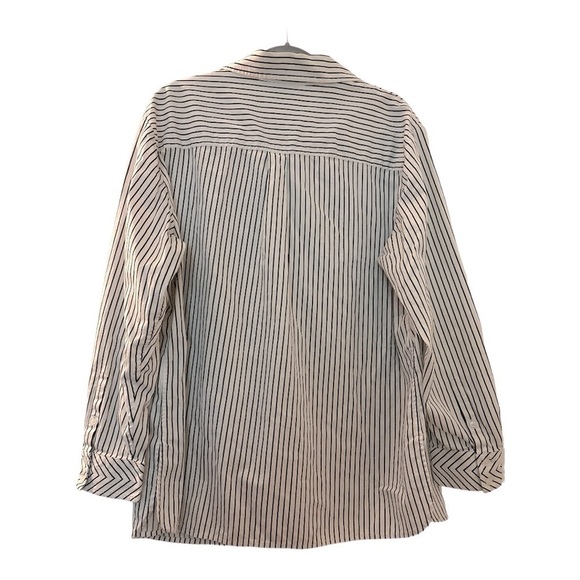 JONES NEW YORK button down shirt. black and  white, size  1X, all cotton - Picture 2 of 7